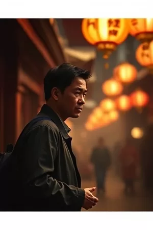 《纸船渡海》动画海报,手绘线条海面
